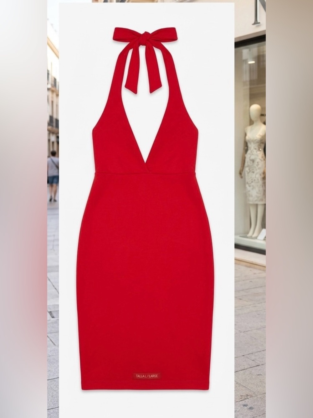 Nookie Red One-Shoulder Halter Midi Dress